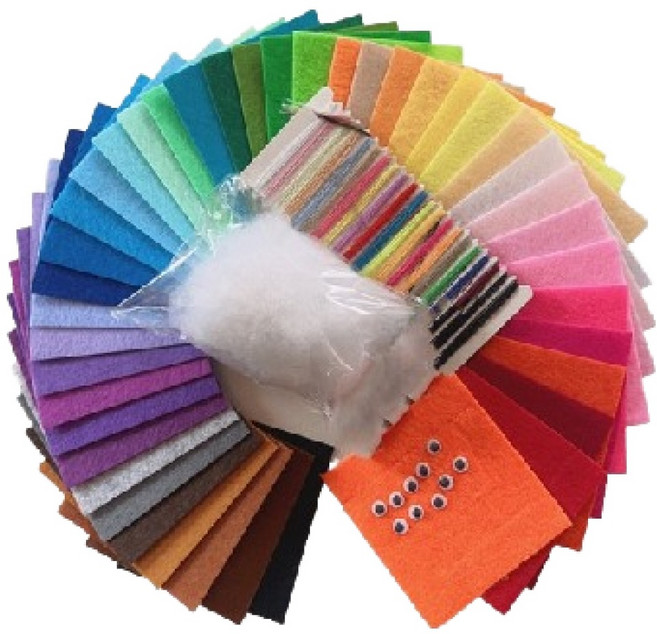 포즈샤인 풀패키지 미니 칼라 부직포 펠트지 DIY 만들기 공예 재료 + 재봉재료 패키지 40색 세트 20 x 30 cm, 혼합색상, 1세트