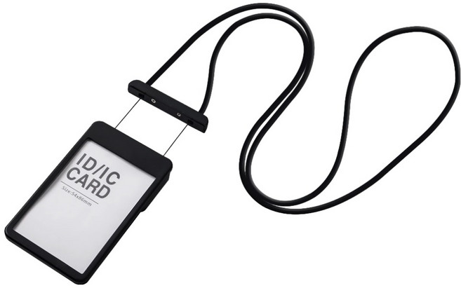 모던앳 길이조절 목걸이 사원증 케이스, 블랙, 1개