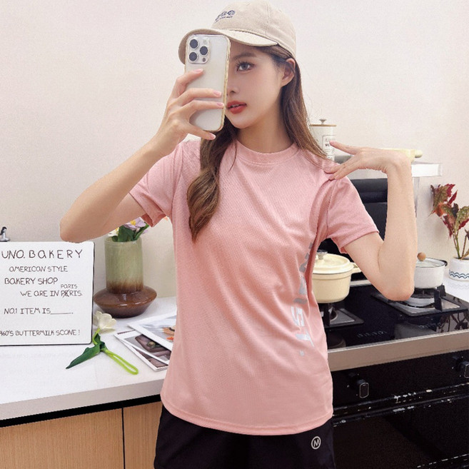 Elso 女性瑜珈皮拉提斯健身訓練運動短袖T恤 + 短褲套裝