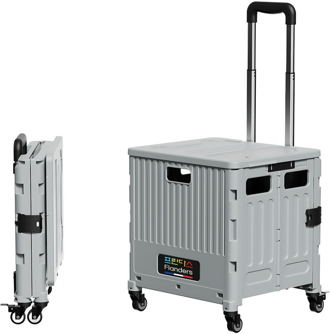 프란다스 접이식 쇼핑카트 50L A형, 그레이, 1개