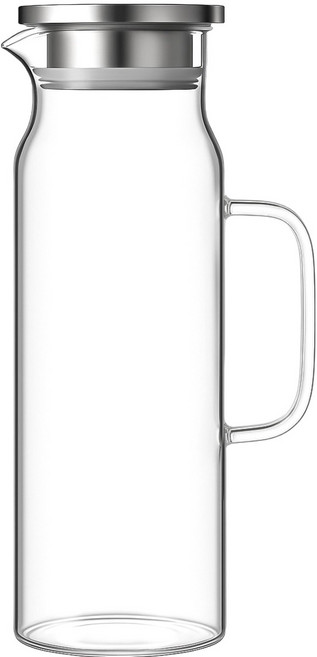 발룬피니 스텐 304 뚜껑 내열유리 물병, 투명, 1.8L, 1개