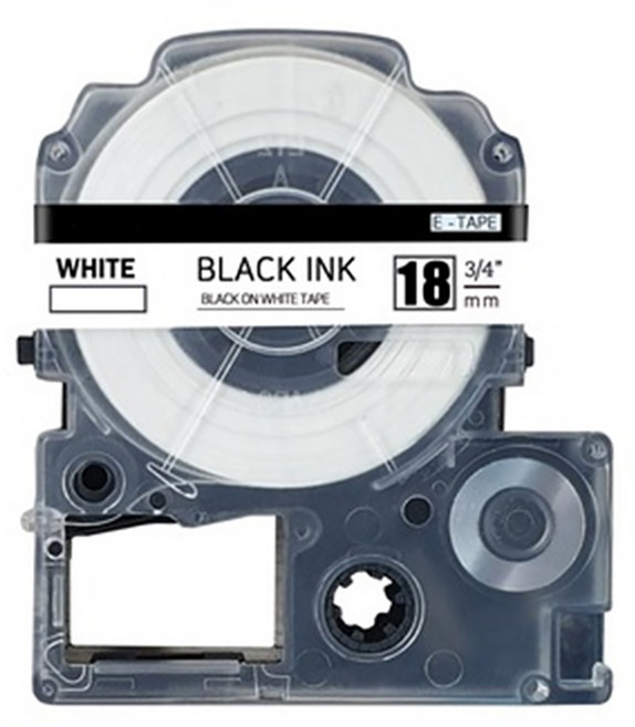 EPSON 相容標籤帶 SS18KW 18mm, 白底黑字, 8m