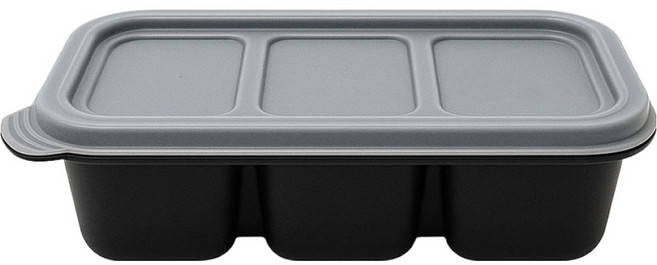 스완 3칸 반찬 소스용기 검정색, 1개, 100개입