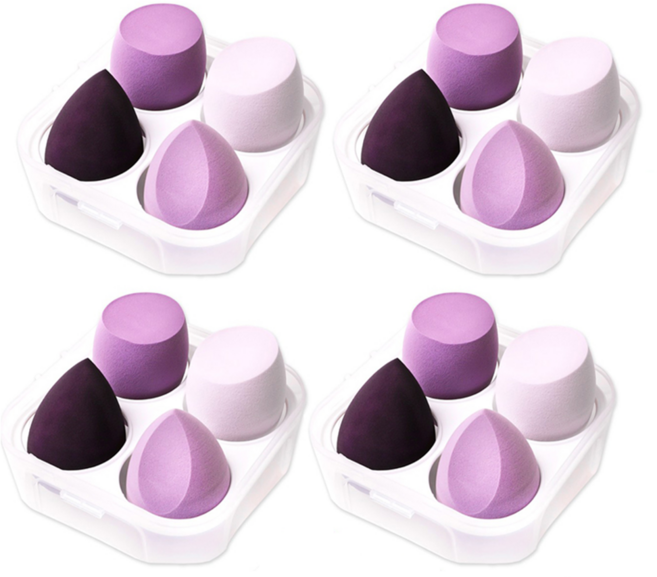 小麥購物 雞蛋盒美妝蛋 Y714 87g 4顆, 4盒, 紫色系