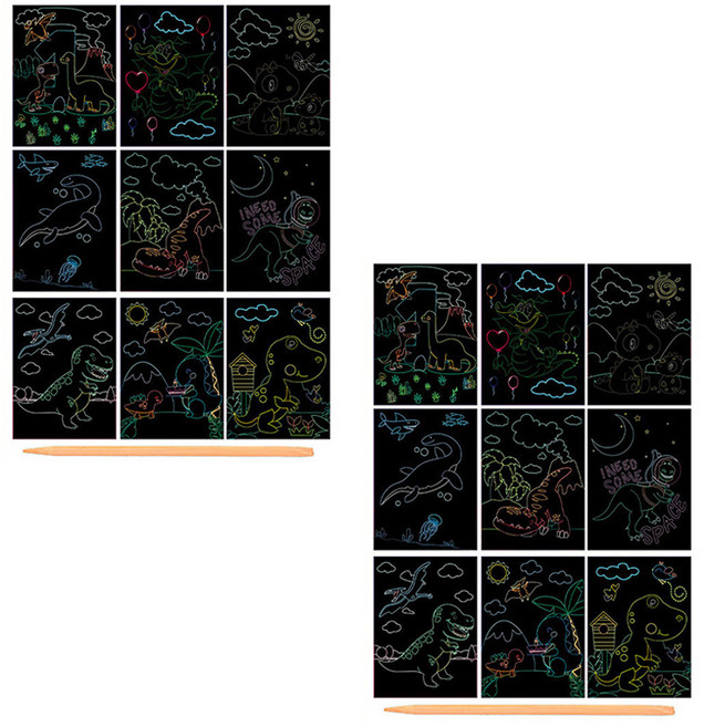 알로데 창작 스크래치 페인팅, 02공룡1, 2세트