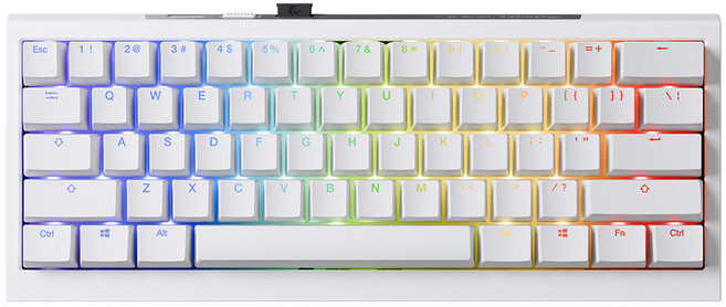 Ducky ONE X Mini 60% 無線三模 PBT 二色成形 英文鍵盤, 白色, DKON2461AST3-DAUSPDOECL2WW1, 線性電感軸