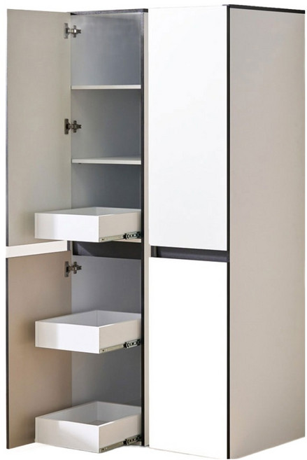 엘리에셀 비스포크 오브제 3서랍 350 광폭 다용도 선반 5단 키큰 틈새 수납장 방문설치, 화이트