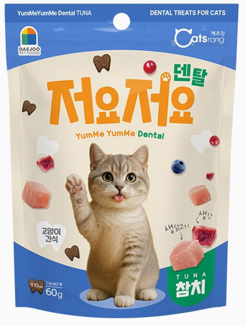 캐츠랑 고양이 저요저요 덴탈 간식, 참치, 60g, 1개