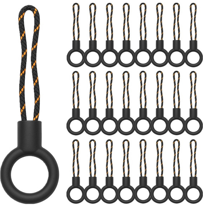 스페이스쉴드 O형 미니 스마트폰 핸드폰 줄 키링 다용도 부자재 연결 고리, 블랙오렌지, 25개