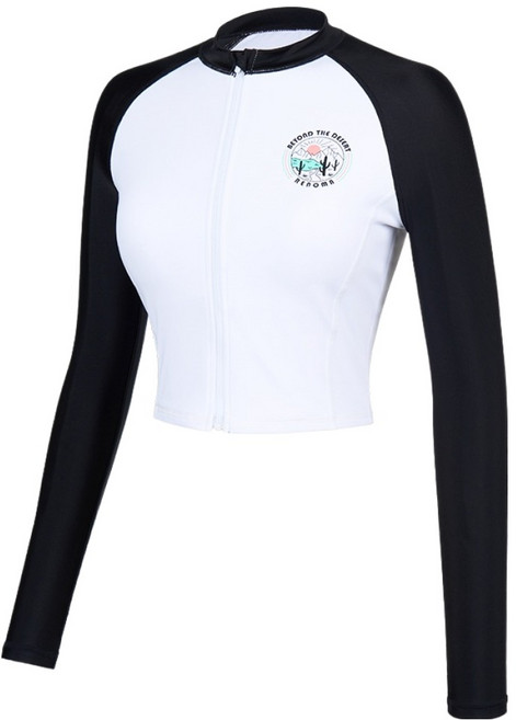 레노마 여성용 디저트 크롭 집업 래쉬가드 상의 RN-CS2F553