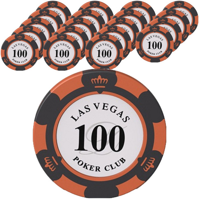 라스베가스 카지노 포커 게임 칩, 액면가 100, 20개