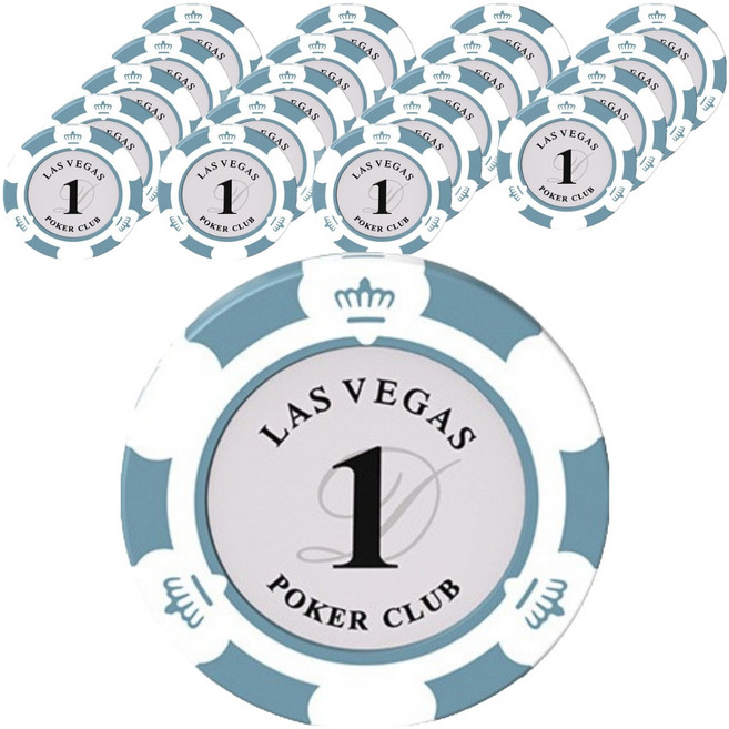 라스베가스 카지노 포커 게임 칩, 액면가 1, 20개