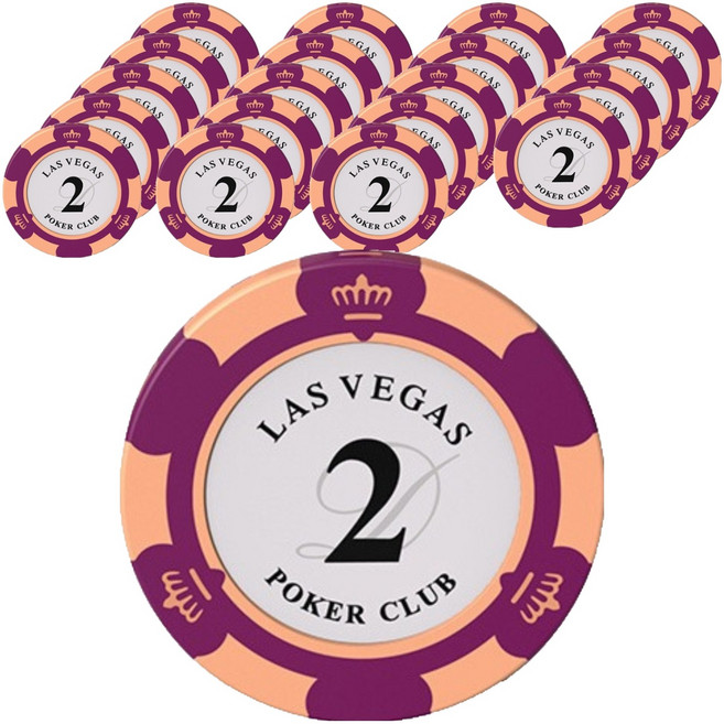 라스베가스 카지노 포커 게임 칩, 액면가 2, 20개