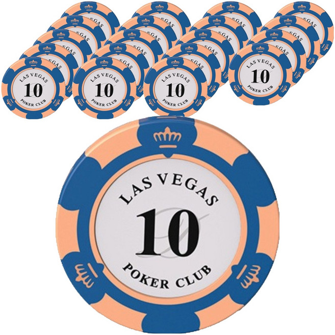 라스베가스 카지노 포커 게임 칩, 액면가 10, 20개