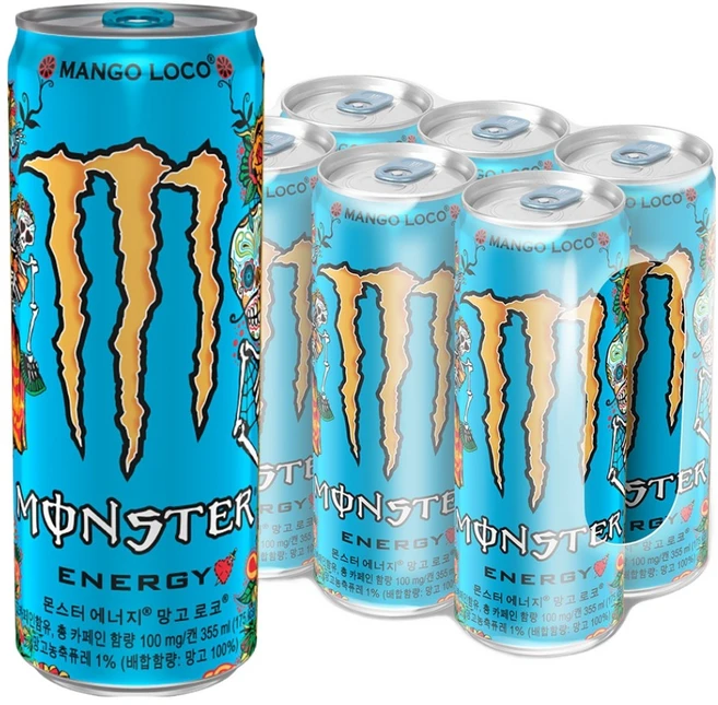 몬스터 에너지 드링크 망고 로코, 355ml, 6개 - 쿠팡