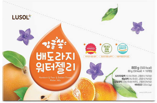 루솔 감귤쏙 배도라지 워터젤리 10p, 혼합맛, 800g, 1개