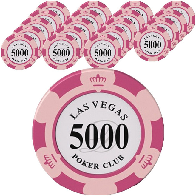 라스베가스 카지노 포커 게임 칩, 액면가 5000, 20개