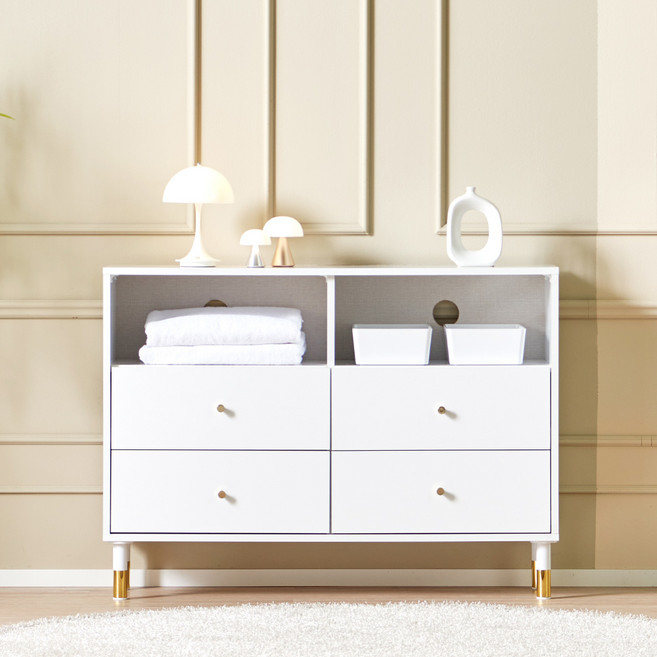 에코트렌드 토비 높은 티비 다이 거실장 서랍장 1000 방문설치, 화이트