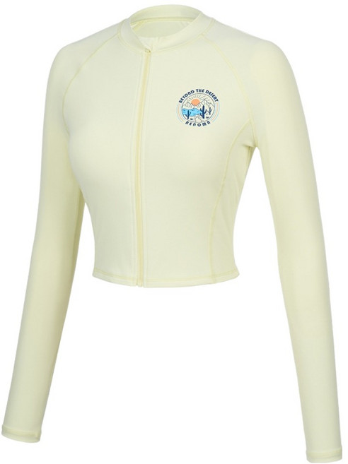 레노마 여성용 디저트 크롭 집업 래쉬가드 RN-CS2F553