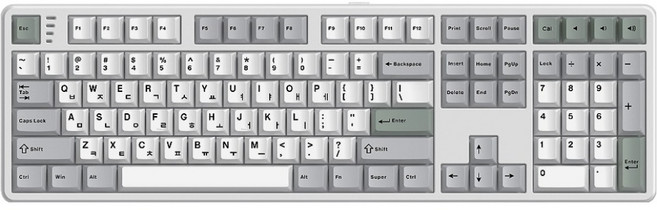 한성컴퓨터 저소음 가스켓 3모드 폼떡 유무선 기계식 키보드, 메탈화이트, GK798 PRO, KTT저소음블루