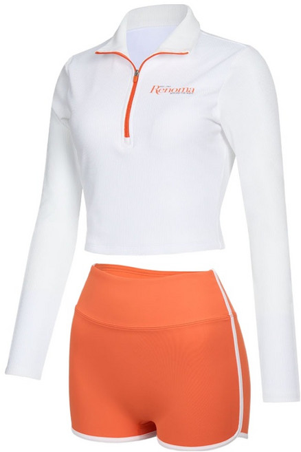 레노마 수영복 여성용 투웨이 하프집업 래쉬가드 상하의 세트 RN-LS2F557