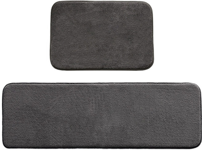 마더스홈 메모리폼 무지 발매트 욕실 + 주방 세트, 차콜