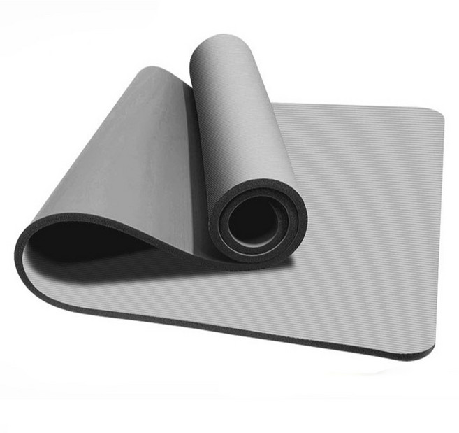 엘쏘 스트랩 포함 넓은 폭 논슬립 홈트 필라테스 운동 요가 매트, 그레이, 1개