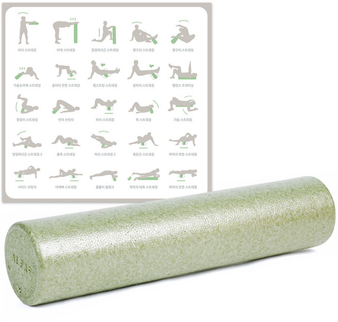 아리프 EPP 슬림 폼롤러, 올리브카키, 1개