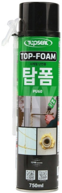 탑씰 TOP FOAM PU60 사계절 난연 우레탄 폼 일회용 타입 750ml, 1개