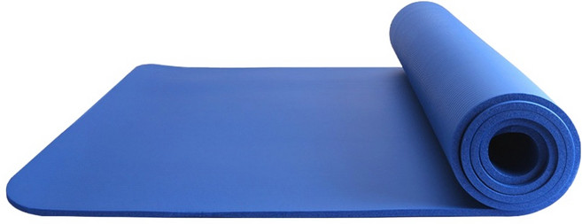 엘쏘 스트랩 포함 넓은 폭 논슬립 홈트 필라테스 운동 요가 매트, 블루, 1개