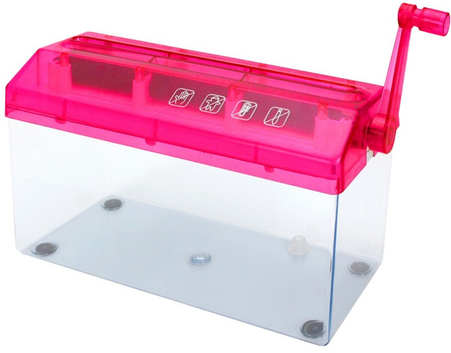 스토리빙 가정용 미니 수동 세단기, 레드, A4