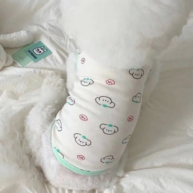 오르누르 심플하니 반려동물 데일리 실내복 티셔츠, 혼합색상, 1개