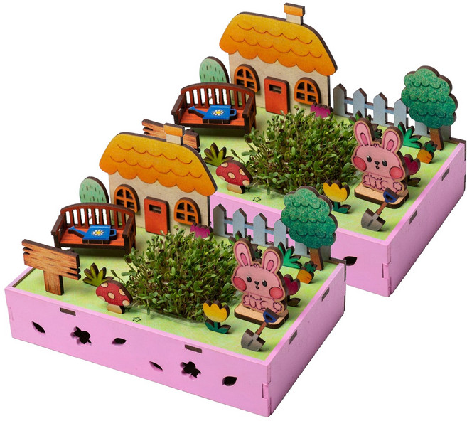 민화샵 새싹 키우기 재배 키트 집 UDPWD0601 무순 UDPWD0605, 혼합색상, 2개