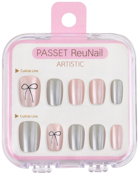 파셋 리유네일 세트, 1개, RED003 아티스틱 리본 그레이