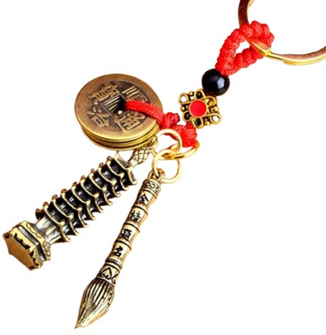 오브엘 액막이 운수대통 키링 황동 문창탑 + 장원필 + 홍승오제 세트, 혼합색상, 1세트