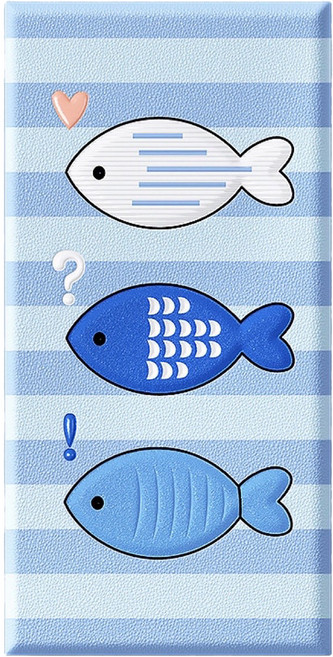 올리웰 귀여운 인테리어 스티커 방수 단열 쿠션 입체 벽 패널, 물고기, 1개