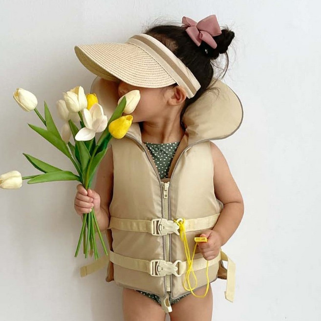 라비베베 아동용 모던핏 일반형 구명조끼, 베이지, 1개