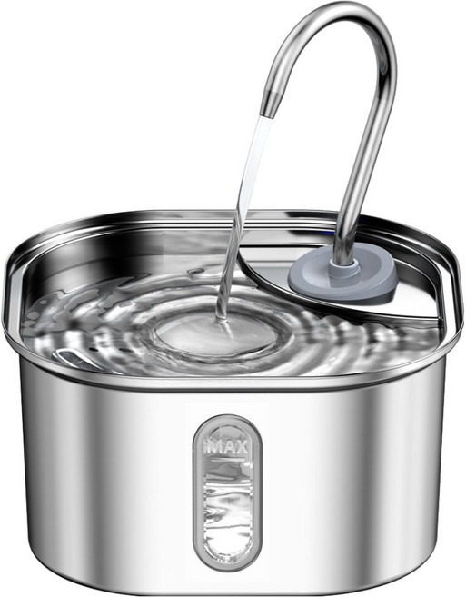 잼피 반려동물 스테인리스 자동급수 정수기 3L, 그레이, 1개, JP-WD101