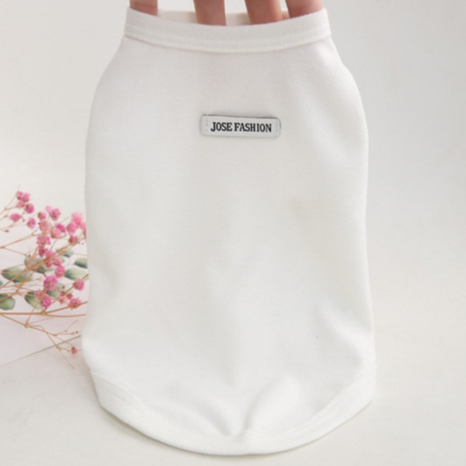 반려동물 심플 티셔츠, 화이트, 1개