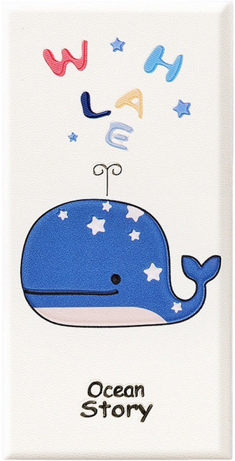 올리웰 귀여운 인테리어 스티커 방수 단열 쿠션 입체 벽 패널, 별고래, 1개