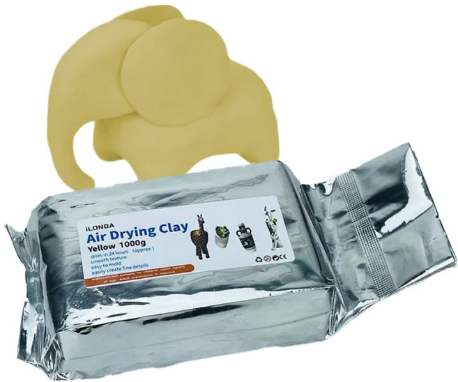 니드잇템 전문가용 공기건조 컬러점토 1kg, 옐로우, 1개