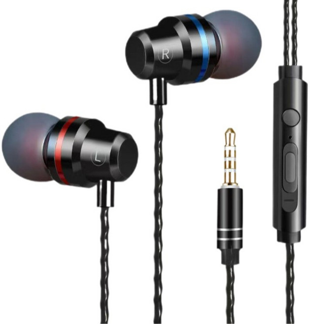 KODACHIEF 고급 유선 이어폰 3.5포트 2m, 블랙