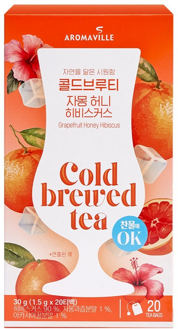 아로마빌 콜드브루티 자몽허니 히비스커스, 1.5g, 1개, 20개입