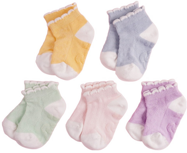 비바세븐 아동용 엘라 미끄럼방지 메쉬 발목 양말 5족 세트