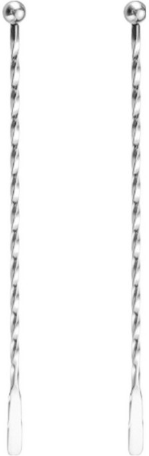 앞날창창 홈바 하이볼 커피 믹싱 스틱 머들러 19cm, 실버, 2개