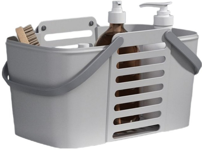 러블비 다용도 사각목욕바구니 물빠짐 목욕바구니, 그레이