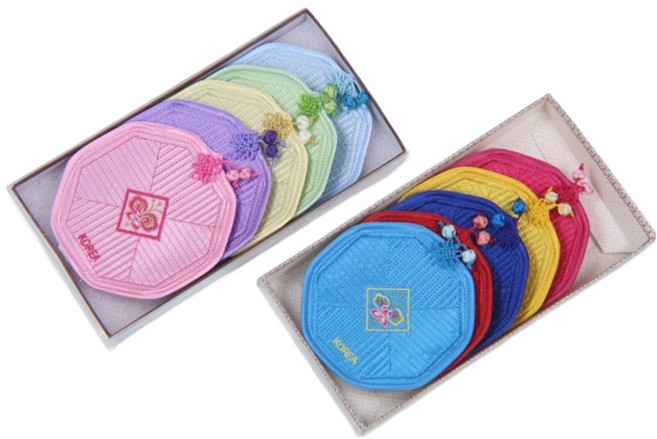 해피툴 팔각 컵받침 10종 세트, 혼합색상, 1세트