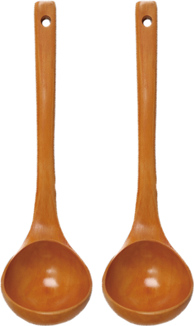 小麥購物 原木餐具 湯勺 G157, 原木色, 2支