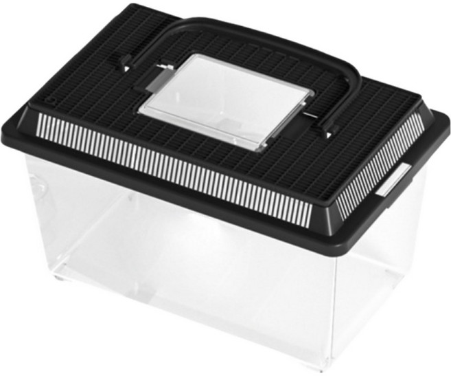 플로우코드 파충류 곤충 도마뱀 채집통 사육장, 블랙, 1개