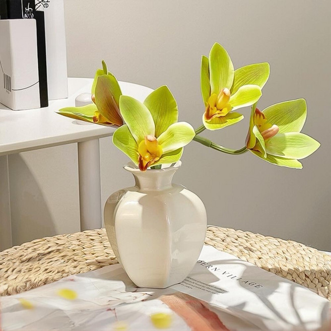 Floral M 花藝 仿真花 夏日薄荷精靈蝴蝶蘭花禮, 綠色, 1個